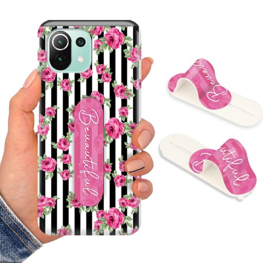 Etui + Uchwyt do XIAOMI Mi 11 LITE 5G Flower Wzory