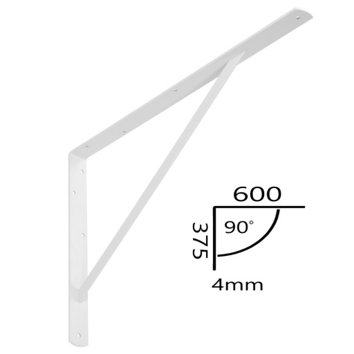 1x WSPORNIK KĄTOWNIK PODPORA 60cm pod półke biurko blat 600 mm *BIAŁY*