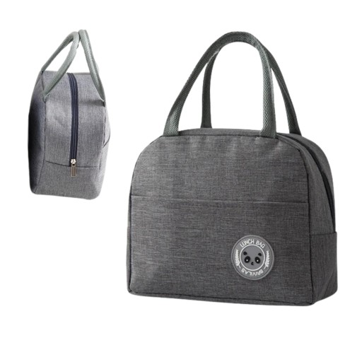 LUNCHBOX TORBA TERMICZNA NA ŻYWNOŚĆ NA JEDZENIE SZARA NA SUWAK