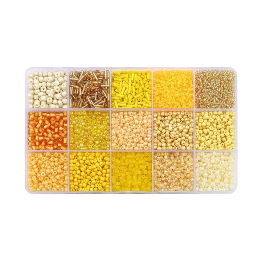 Colorful Round Glass Beads Bracelet Making Yellow