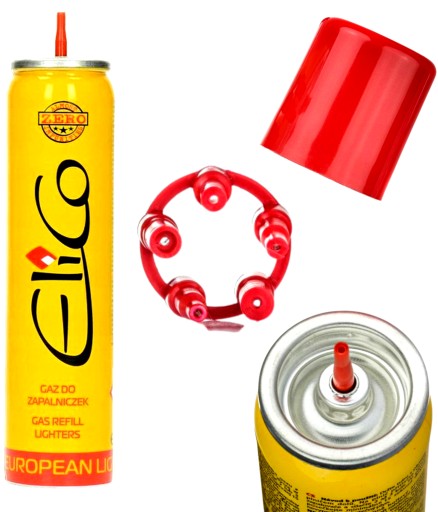 GAZ DO ZAPALNICZEK ZAPALARKI 100ML KARTUSZ GAZOWY z KOŃCOWKAMI + GRATIS