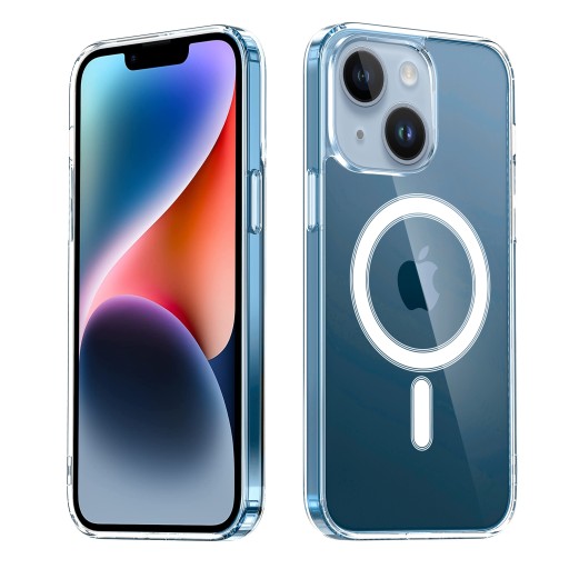 ETUI do iphone 13 14 WZMOCNIONE DO MAGSAFE HYBRID SHOCK + SZKŁO 5D