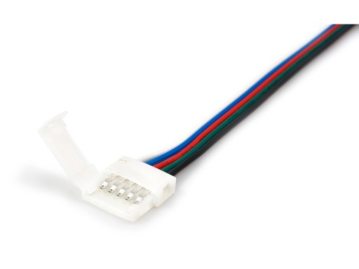 ZŁĄCZKA Z KLIPSEM DO TAŚM LED RGBW + PRZEWÓD 5 PIN