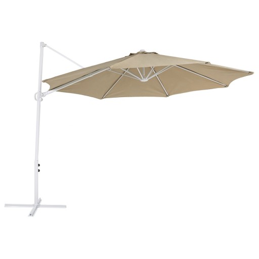 Parasol ogrodowy ⌀ 295 cm szarobeżowy z białym SAVONA II