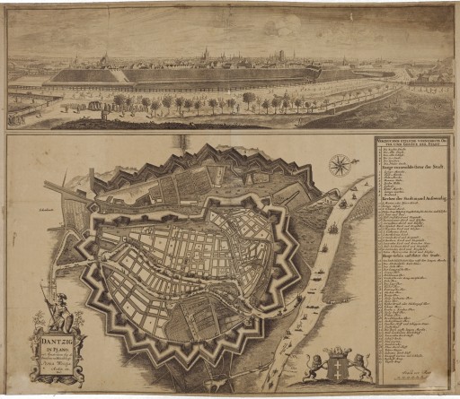 GDAŃSK STARA MAPA 1687 r. M1