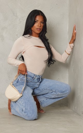 PRETTYLITTLETHING ELEGANCKIE BODY DŁUGI RĘKAW RM D567103