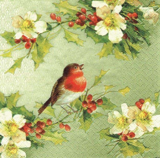 Serwetka decoupage 727A serwetki Ptaszek kwiaty