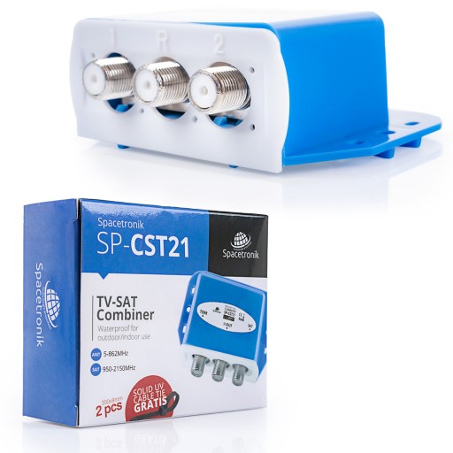 Sumator combiner Sygnału TV SAT+DVB-T2 + opaski