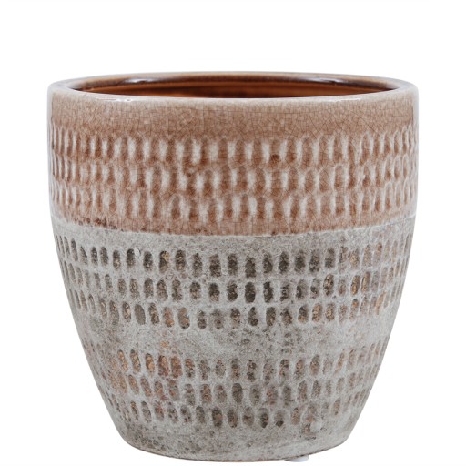 DONICZKA CERAMICZNA BEŻOWA 20x19cm ZDOBIONA