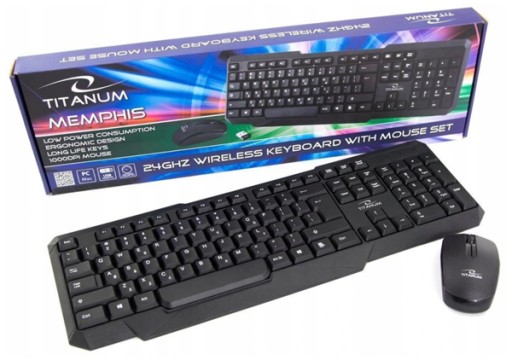 BEZPRZEWODOWY ZESTAW KLAWIATURA I MYSZ Titanum USB