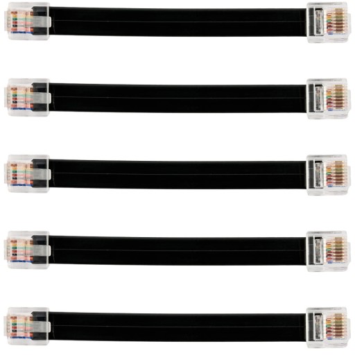 Patchcord kabel krosowy RJ45/RJ45 10cm płaski 5szt