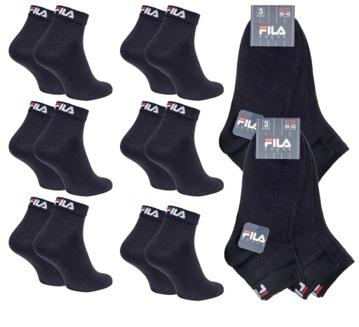 6x FILA SKARPETY MĘSKIE ZAKOSTKI NISKIE 6PAK 43-46 BAWEŁNA