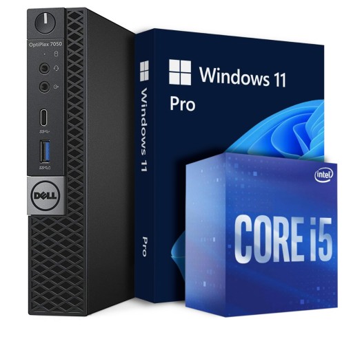 Dell Optiplex 7050 MFF Micro i5-7500 W11 Pro USB3.0 DP HDMI 16GB 512GB SSD