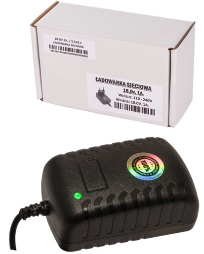 ŁADOWARKA SIECIOWA ZASILACZ 18.0V 1A (5.5x2.1)