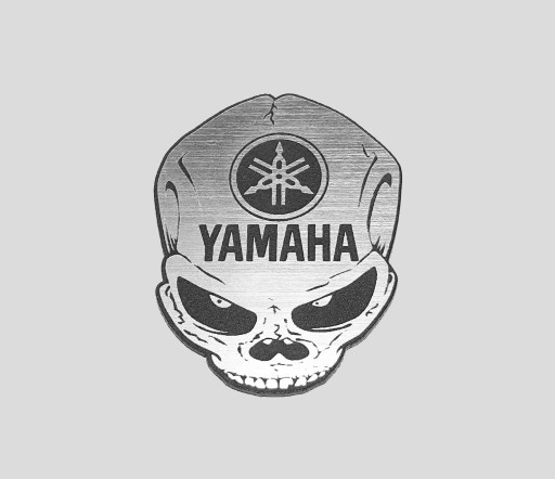 YAMAHA naklejka emblemat 76 x 100 mm * SREBRNA