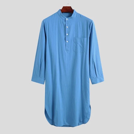 Muslim Men Slpwear Pajamas Nightgown Long Slve But