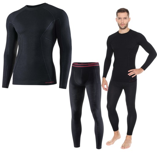 Termokatywny komplet męskiej bielizny Brubeck Active Wool L odzież wełna