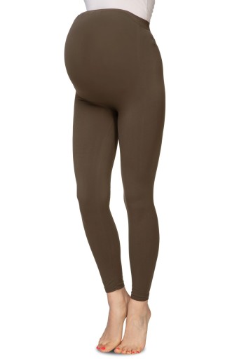 LEGGINSY CIĄŻOWE BEZSZWOWE LEGINSY SPODNIE BRĄZ