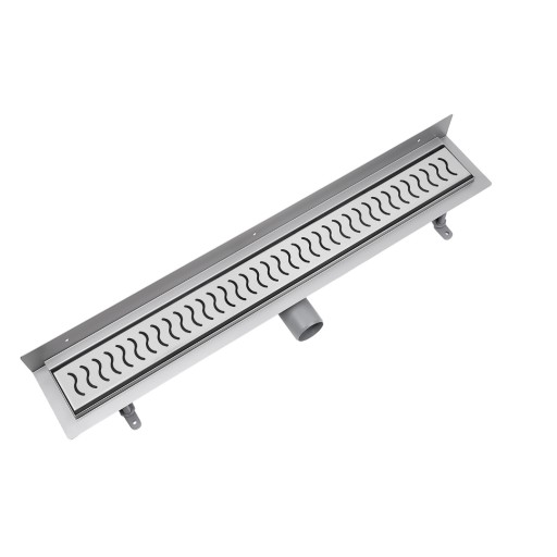 Odpływ liniowy PRZYŚCIENNY VOGI Onda 60 cm NISKI SYFON fi 50 stal