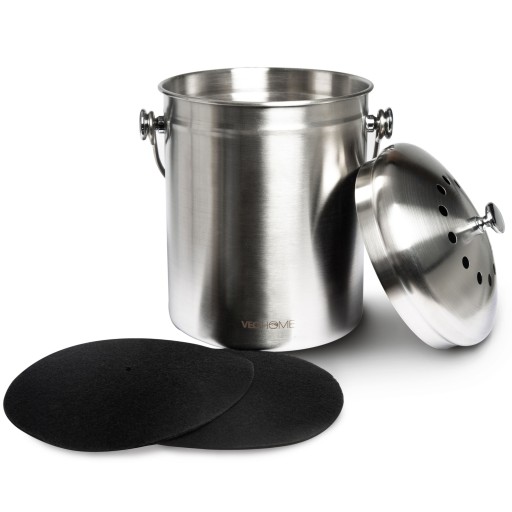 Kompostownik inox 5L kuchenny z filtrem, eco