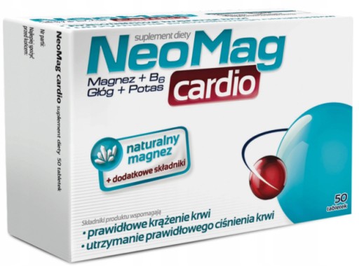 Neomag Cardio 50 tabl MAGNEZ POTAS GŁÓG