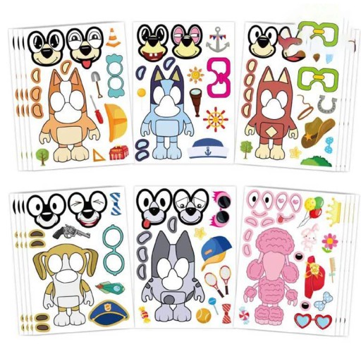BLUEY i BINGO NAKLEJKI DYI prezent
