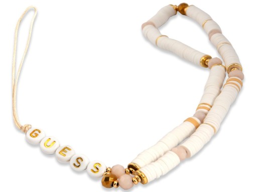 Zawieszka do telefonu GUESS Heishi Beads Biały
