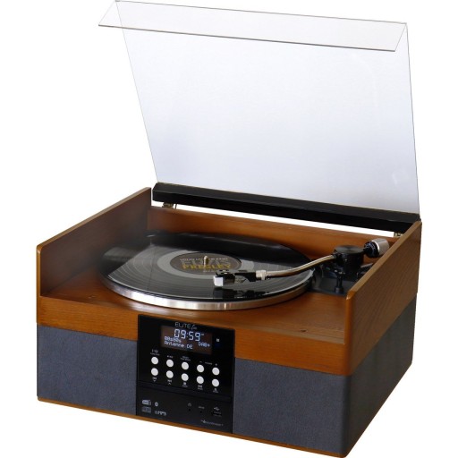 Gramofon RETRO centrum muzyczne FM RDS DAB+ CD MP3 BT USB pilot