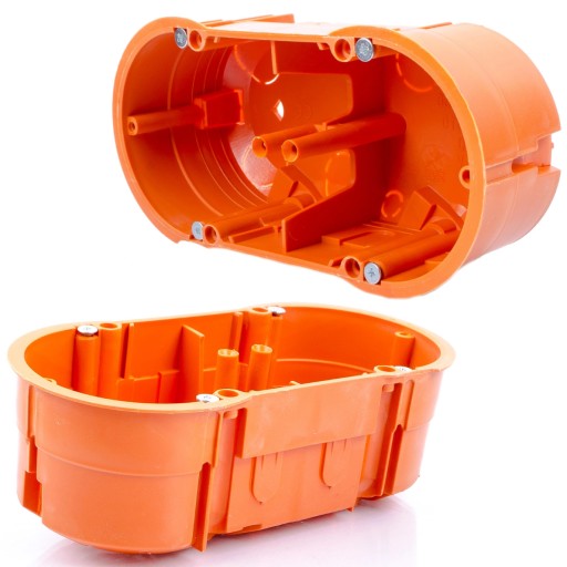 Puszka Elektryczna Podtynkowa Podwójna Płytka Pomarańczowa 46 mm PK60 1szt