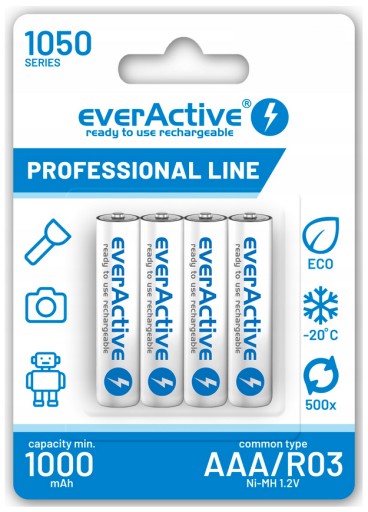 4x AKUMULATORKI BATERIE R03/AAA Ni-MH 1050 mAh