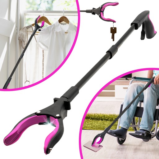 BARDZO DŁUGI CHWYTAK 82 CM DLA OSÓB NIEPEŁNOSPRAWNYCH, Z MAGNESAMI I LED