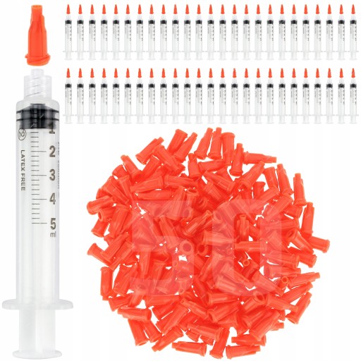 50x STRZYKAWKA 5ml + 50x LUER LOCK KOREK ZATYCZKA DO FLUX TOPNIK PASTA ŻEL