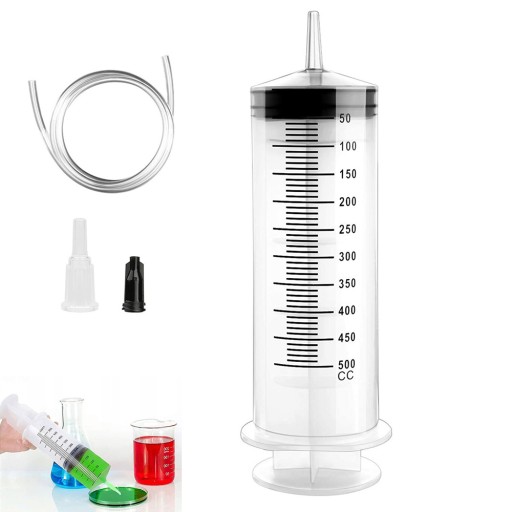 BARDZO DUŻA STRZYKAWKA 500ML Z 1m WĘŻA
