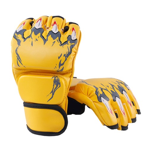 Boxing Gloves Protective Gear Breathable Mitts for Claw Of Tiger Yellow