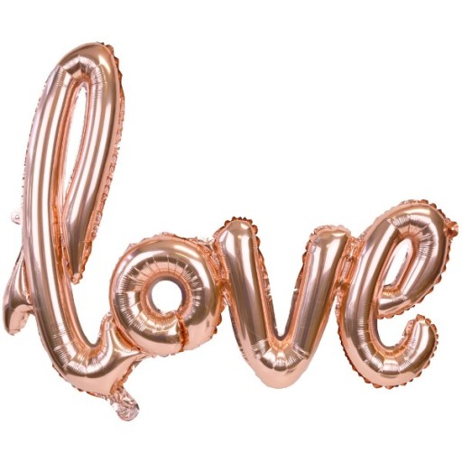 BALON NAPIS LOVE ROSE GOLD WIECZÓR PANIEŃSKI ŚLUB