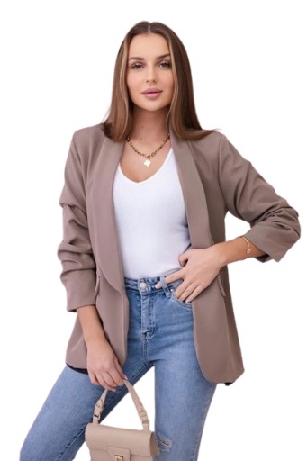 Elegancka marynarka z klapami cappuccino