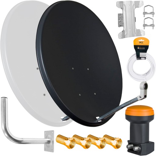 ANTENA CZASZA SATELITARNA 90 ZESTAW TWIN HD 4K