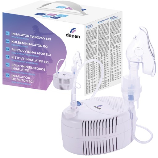 INHALATOR TŁOKOWY NEBULIZATOR + 2 MASKI CICHY + FILTRY GRATIS