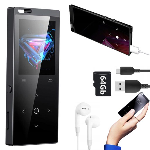 ODTWARZACZ MP4 RADIO DYKTAFON HIFI BLUETOOTH 64GB