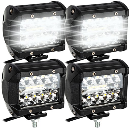 4x Lampa robocza LED 12V 24V 60W COMBO HALOGEN szperacz do ciągnika