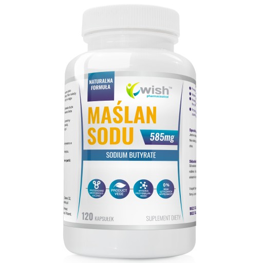 Maślan Sodu 585mg KWAS MASŁOWY TRAWIENIE SERCE ZDROWE JELITA 120 kapsułek