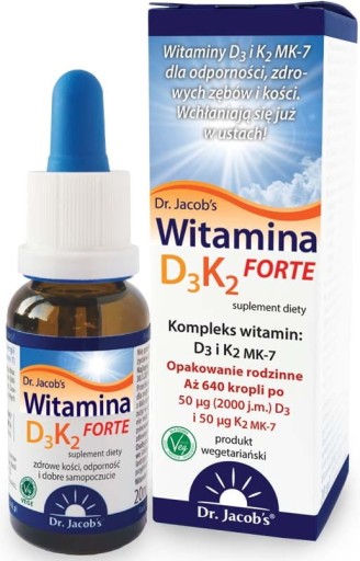 Witamina D3 K2 MK7 krople FORTE DR JACOBS