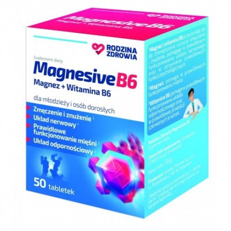 Magnesive B6 50 tabletek, magnez