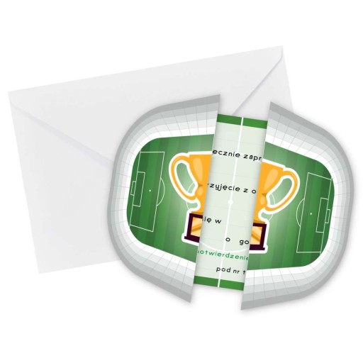 Zaproszenia PIŁKA NOŻNA football URODZINY piłkarza kibica mecz składane x1