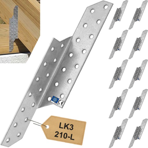 LK3 ŁĄCZNIK KROKWIOWY KĄTOWNIK ZŁĄCZE PŁATWIOWE 210x32 LEWY 10sztuk