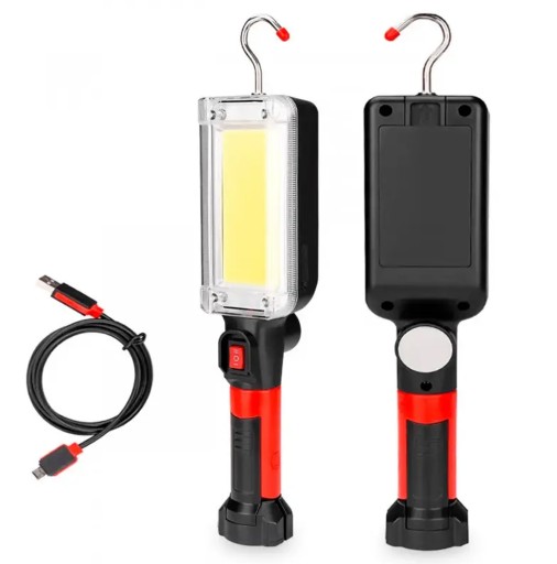 LAMPA LED USB AKUMULATOROWA WARSZTATOWA LATARKA LAMPKA MAGNES + HAK