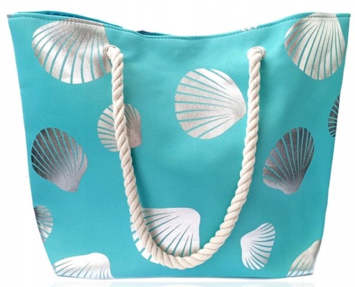 TORBA PLAŻOWA DUŻA ZAPINANA MIEJSKA SHOPPER NA ZAKUPY PLAŻĘ PIKNIK