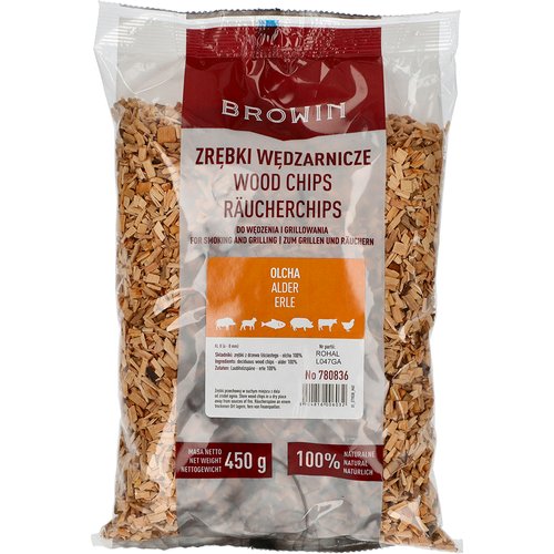 Zrębki do wędzenia/grillowania, olcha, 450 g, kl 8