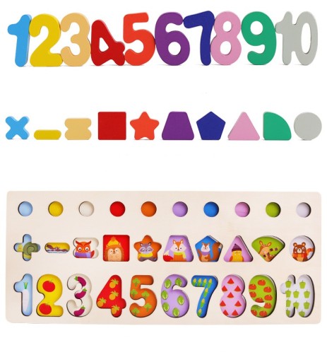 DREWNIANA UKŁADANKA MONTESSORI SORTER CYFERKI ECO