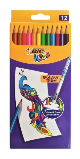 kredki BIC KIDS Evolution Illusion ścieralne 12k